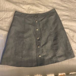 H&M, Blue Suede Skirt, Size 6: runs small
